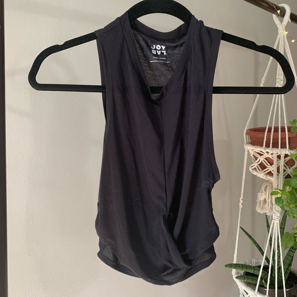 Athletic Wear Black Wrap Crop Top